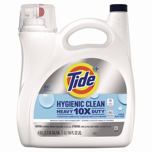 Tide Hygienic Clean Heavy 10x Duty Liquid Laundry Detergent, Unscented, 146 oz Bottle - 22188