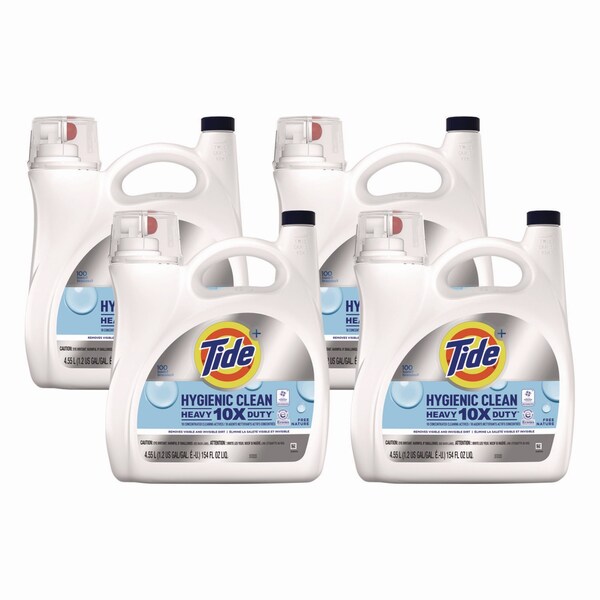 Tide Hygienic Clean Heavy 10x Duty Liquid Laundry Detergent, Unscented, 146 oz Bottle - 22188