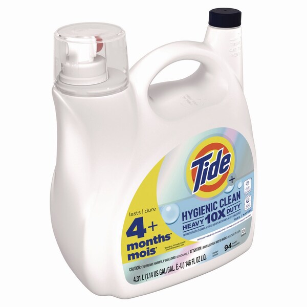 Tide Hygienic Clean Heavy 10x Duty Liquid Laundry Detergent, Unscented, 146 oz Bottle - 22188