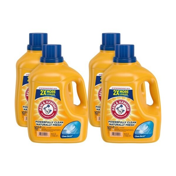 Arm & Hammer Laundry Detergent, Liquid, Clean Burst, 144.5oz, CL, 4PK - CDC3320050022CT