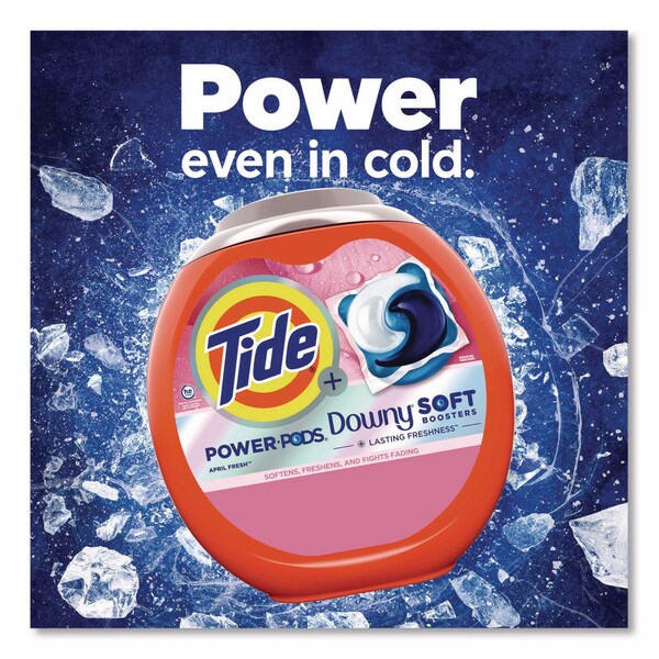 Tide Power PODS Plus Downy Laundry Detergent, April Fresh Scent, 98 oz Tub, 63 Pods/Tub - 11807