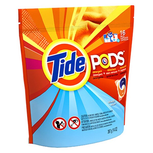 Tide 50955 Ocean Mist Scent  Pod Laundry Detergent, 16 Count, 16PK - TI574432