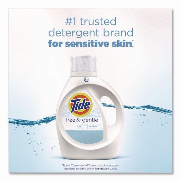 Tide Free and Gentle Liquid Laundry Detergent, 64 Loads, 84 oz Bottle - 21440