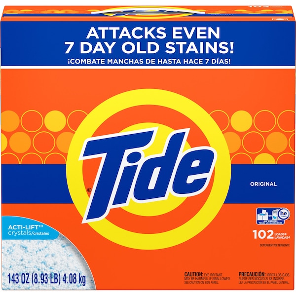 Tide Laundry Detergent, 143 oz (8.94 lb) Powder, Original, White, 2 PK - PGC85006
