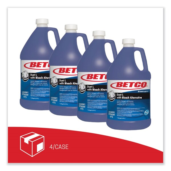 Betco Laundry Detergent, Bottle, Liquid, Fresh, 4 PK - 4750400