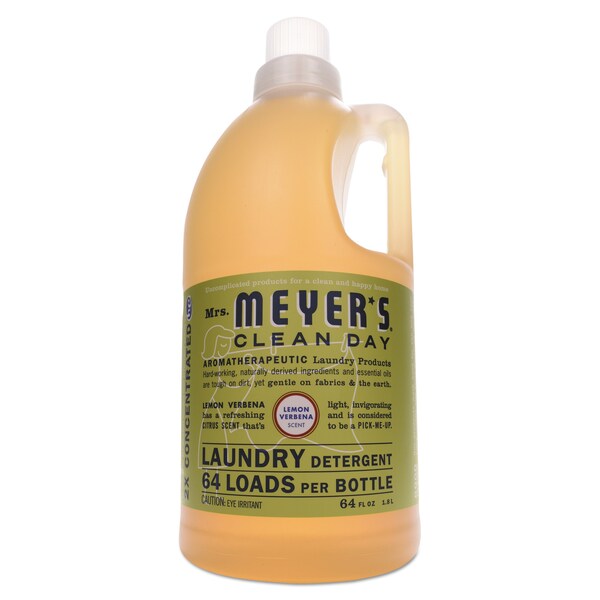 Mrs. Meyers Clean Day Laundry Detergent, 64 oz Bottle, Liquid, Lemon Verbena - 651369