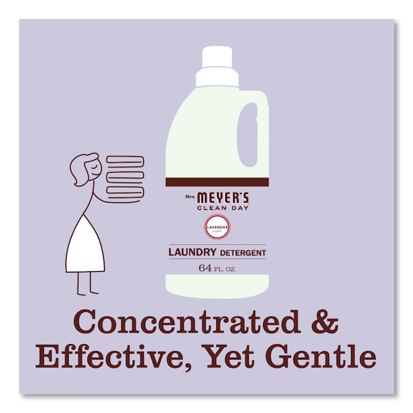 Mrs. Meyers Clean Day Laundry Detergent, 64 oz Bottle, Liquid, Lavender - 651367