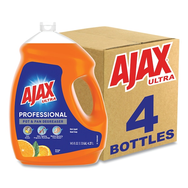 Ajax Dish Detergent, Orange Scent, 145 oz Bottle, PK4 - 61034313