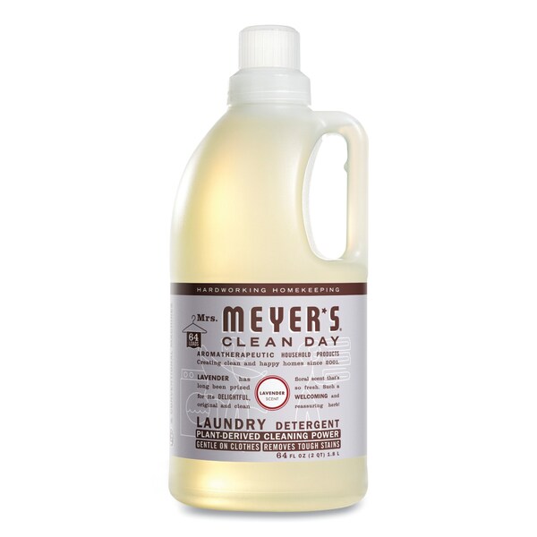 Mrs. Meyers Clean Day Laundry Detergent, 64 oz Bottle, Liquid, Lavender, 6 PK - 651367