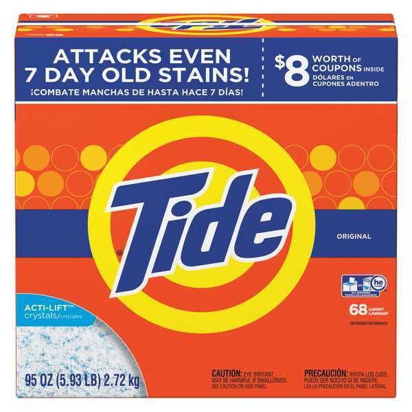 Tide Laundry Detergent, 95 oz Box, Powder, Unscented, White, 3 PK - 84997