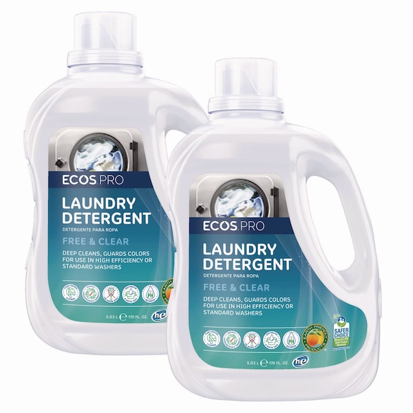 Ecos Pro Laundry Detergent Liquid, Free and Clear, 170 oz Jug, 2PK - PL937102CT