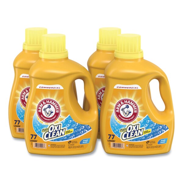 Arm & Hammer OxiClean Concentrated Liquid Laundry Detergent, Fresh, 100.5 oz Bottle, 4PK - 3320050027