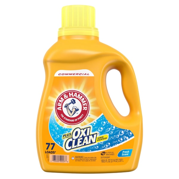 Arm & Hammer OxiClean Concentrated Liquid Laundry Detergent, Fresh, 100.5 oz Bottle, 4PK - 3320050027