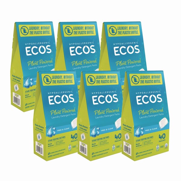 Ecos Pro Laundry Detergent Packs, Free and Clear, 240PK - 963706CT