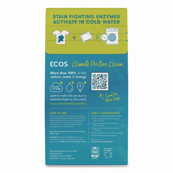 Ecos Pro Laundry Detergent Packs, Free and Clear, 240PK - 963706CT
