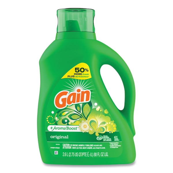 Gain Liquid Laundry Detergent, Original Scent, 88 oz Pour Bottle, 4PK - 80745070