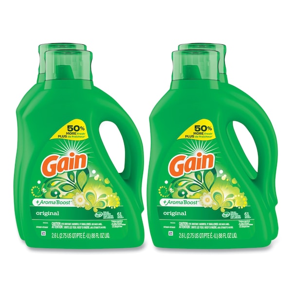 Gain Liquid Laundry Detergent, Original Scent, 88 oz Pour Bottle, 4PK - 80745070