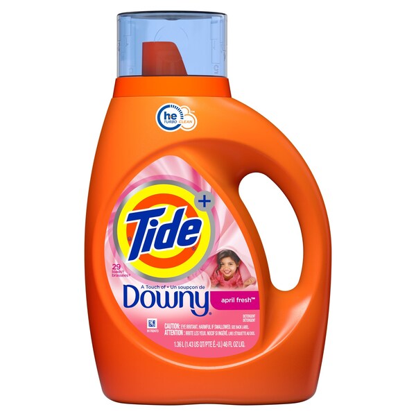 Tide W/Downy Tide Plus Downy April Fresh Scent Laundry Detergent Liquid 46 oz - 87472