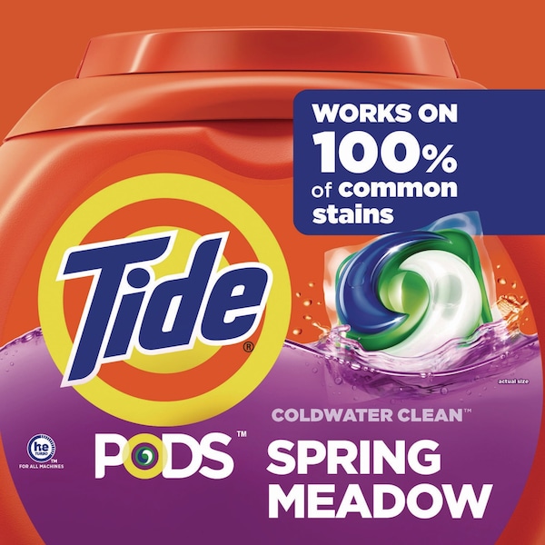 Tide PODS Laundry Detergent, Spring Meadow, 66 oz Tub, 76 Pacs/Tub - 80735047
