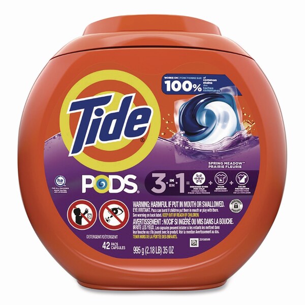 Tide PODS Laundry Detergent, Spring Meadow Scent, 35 oz Tub, 42 Pods/Tub - 9924