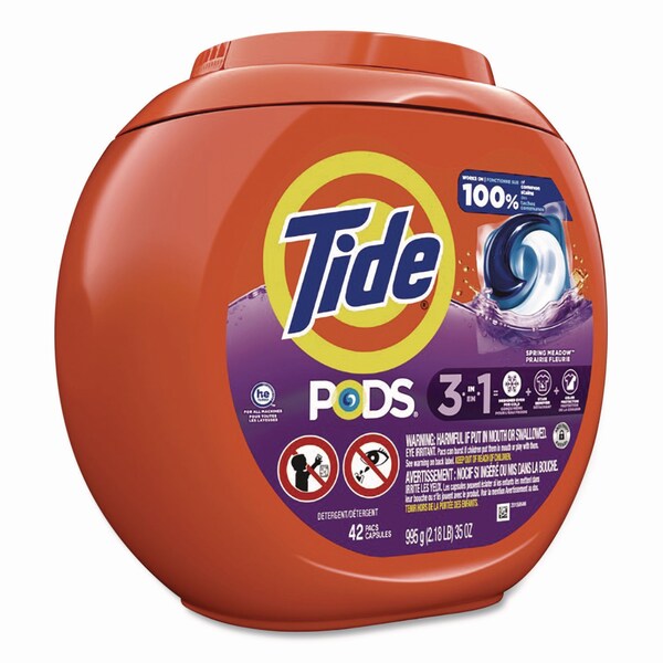 Tide PODS Laundry Detergent, Spring Meadow Scent, 35 oz Tub, 42 Pods/Tub - 9924