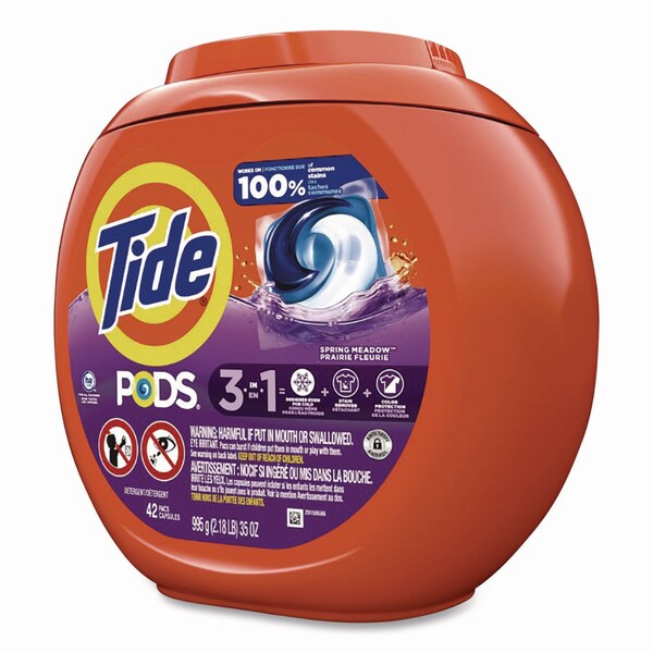 Tide PODS Laundry Detergent, Spring Meadow Scent, 35 oz Tub, 42 Pods/Tub - 9924