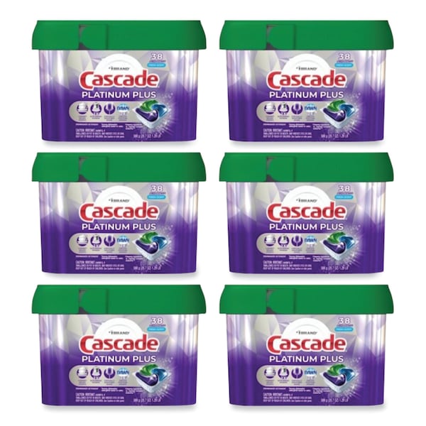 Cascade Platinum Plus ActionPacs Dishwasher Detergent Pods, Fresh Scent, 20.7 oz Tub, 228PK - 80374823