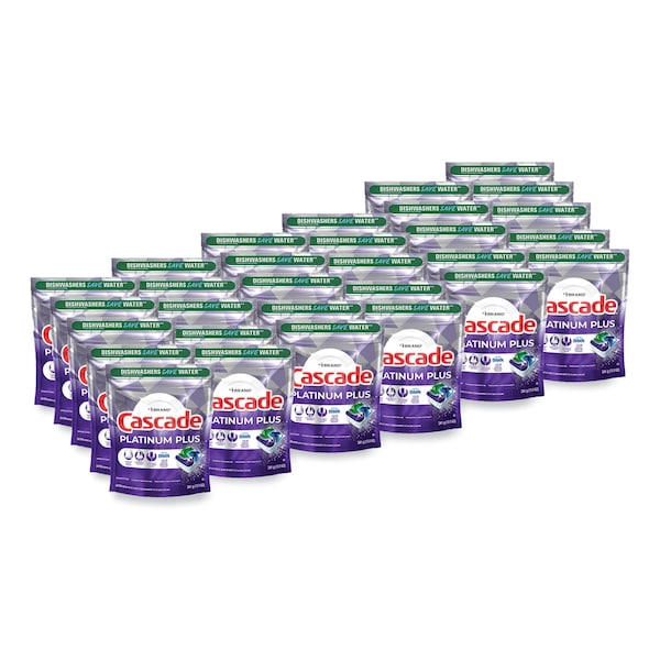 Cascade Platinum Plus ActionPacs Dishwasher Detergent Pods, 1.46 oz Bag, 90PK - 80729244