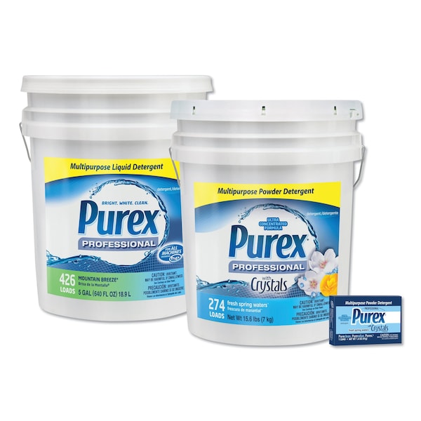 Purex Laundry Detergent, 15.6 lbs Pail, Powder, Fresh Spring Waters - DIA 06355