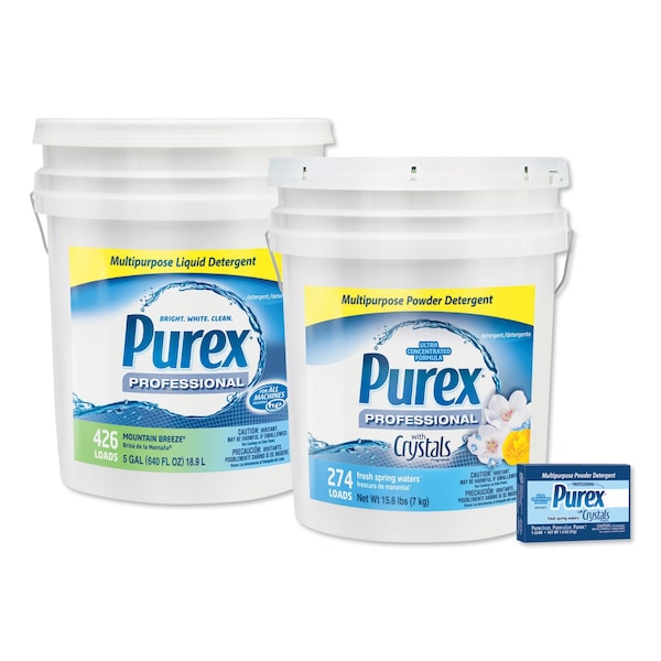 Purex Laundry Detergent, 15.6 lbs Pail, Powder, Fresh Spring Waters - DIA 06355