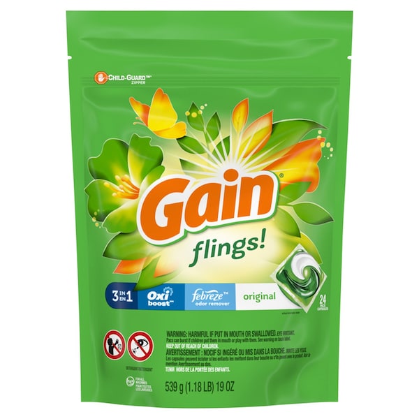 Gain Gain Fling! Original Scent Laundry Detergent Pod 19 oz 24 pk - 73494