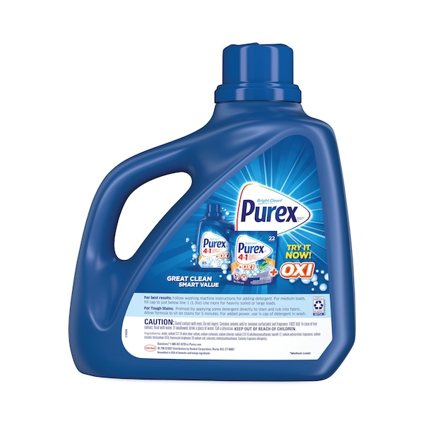 Purex Laundry Detergent, 150 oz Bottle, Liquid, Mountain Breeze, 4 PK - DIA 05016