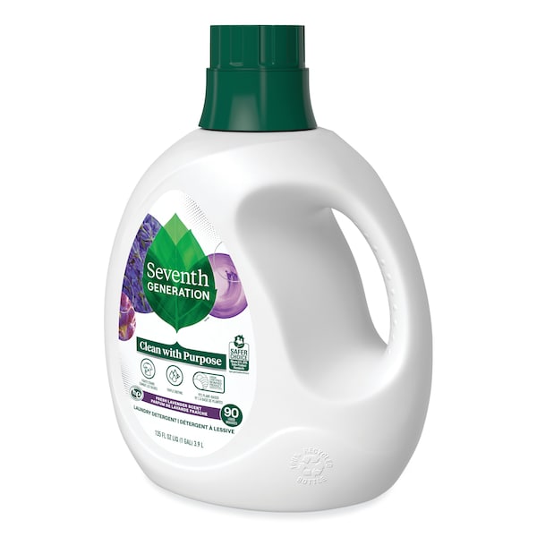 Seventh Generation Laundry Detergent, 135 oz Bottle, Liquid, Fresh Lavender, 4 PK - 10732913450647