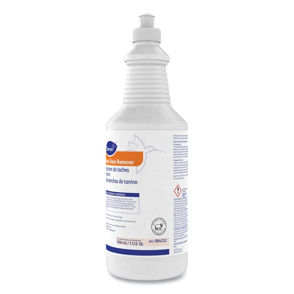 Diversey Tannin Stain Remover, 32 oz Bottle, Liquid, Fruity, Yellow, 6 PK - 904252
