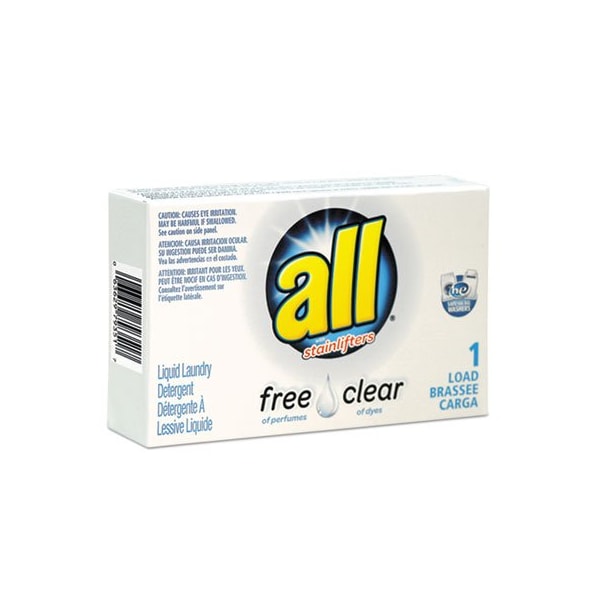 Vend-Rite Mfg Co All, Free Clear He Liquid Laundry Detergent, Unscented, 1.6 Oz Vend-Box, 100PK - 2979351