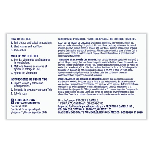 Tide Professional Laundry Detergent, 1.4 oz Vending Box, Powder, Tide® Original, 156 PK - 80360892