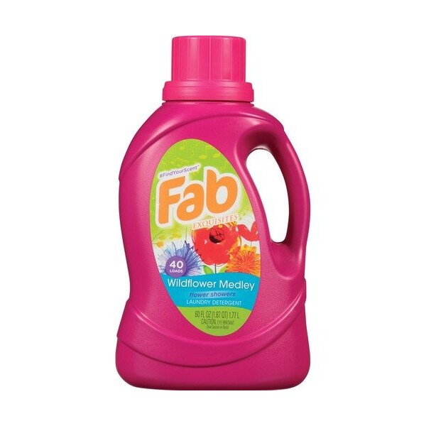 Phoenixbr Fab FABBB35, LAUNDRY DETERGENT LIQUID, WILDFLOWER MEDLEY FLOWER SHOWERS, 40 LOADS, 60 OZ BOTTLE - PBCFABBB35