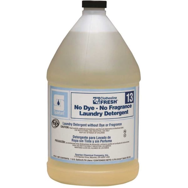 Spartan Chemical Clothesline Fresh 1 Gallon No Dye-No Fragrance Laundry Detergent - 701304