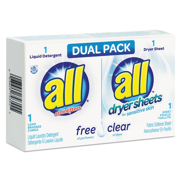 All Free Clear HE Liquid Laundry Detergent/Dryer Sheet Dual Pack, PK100 - 1R-2979355