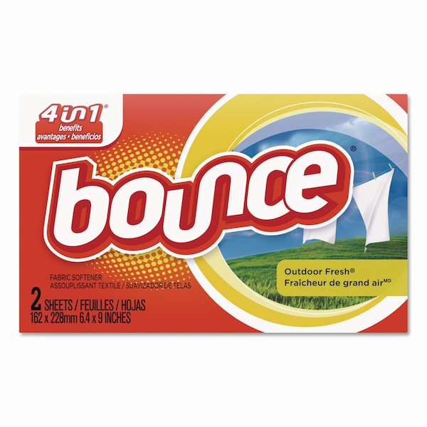 Bounce Fabric Softener Sheets, Outdoor Fresh, 2/Box, PK156, 156PK - 02664
