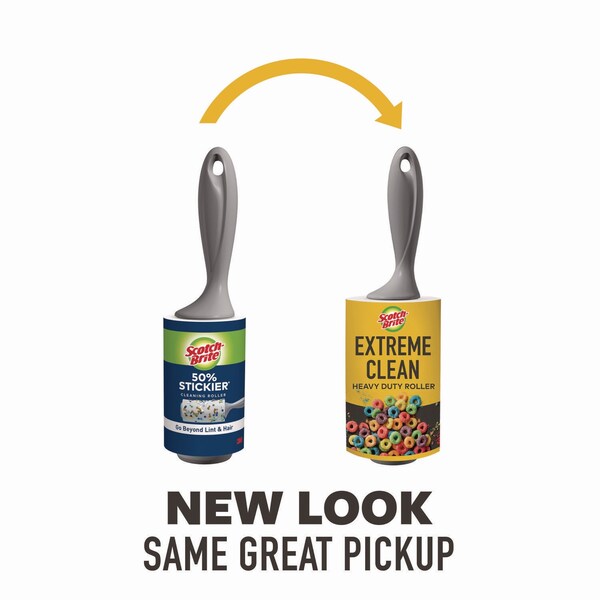 Scotch-Brite Extreme Clean Lint Roller, 4 in. x 54.59 ft, 100 Sheets/Roll, 2PK - 7100291876