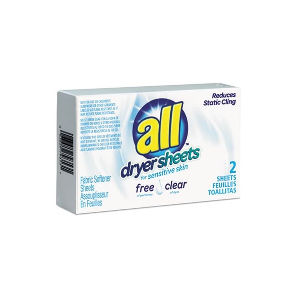 Vend-Rite Mfg Co All, Free Clear Vend Pack Dryer Sheets, Fragrance Free, 100PK - 2979353