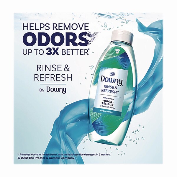Downy Rinse and Refresh Liquid Fabric Softener, Cool Cotton Scent, 48 oz Bottle - 3700091446