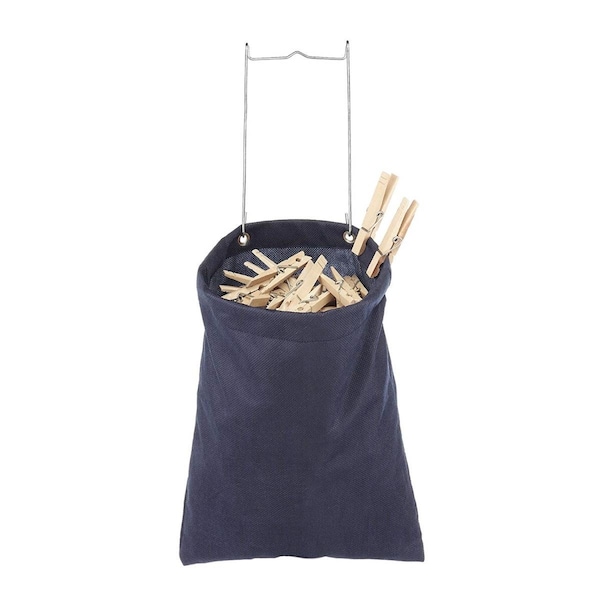 Gourmetgalley 11 x 6 x 13 in. Hanging Clothespin Bag, Navy - GO910521