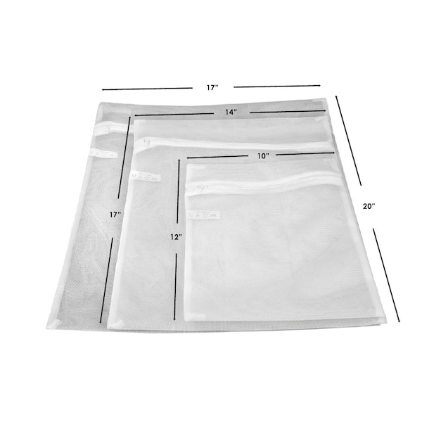 Hds Trading 3Piece Micro Mesh Wash Bags, White - ZOR95921