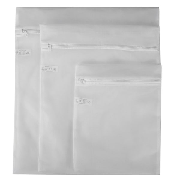 Hds Trading 3Piece Micro Mesh Wash Bags, White - ZOR95921