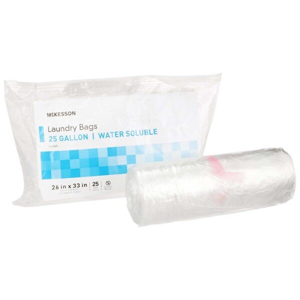 Mckesson Water Soluble Laundry Bag, 20-25 gal Capacity, 100PK - 03-641A