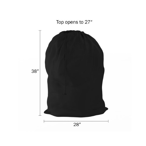 Hastings Home Heavy Duty Laundry Bag Jumbo Tear Resistant Nylon Hamper Liner with Drawstring, Home/ Travel (Black) - 921943FJW