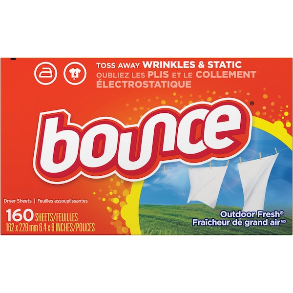 Bounce Bounce Dryer Sheets, Outdoor Fresh, PK 160 - PGC80168