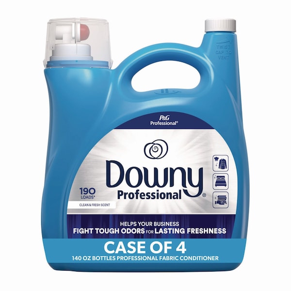 Downy Professional Commercial Liquid Fabric Softener, Clean and Fresh Scent, 140 oz Pour Bottle, 4PK - 80782763